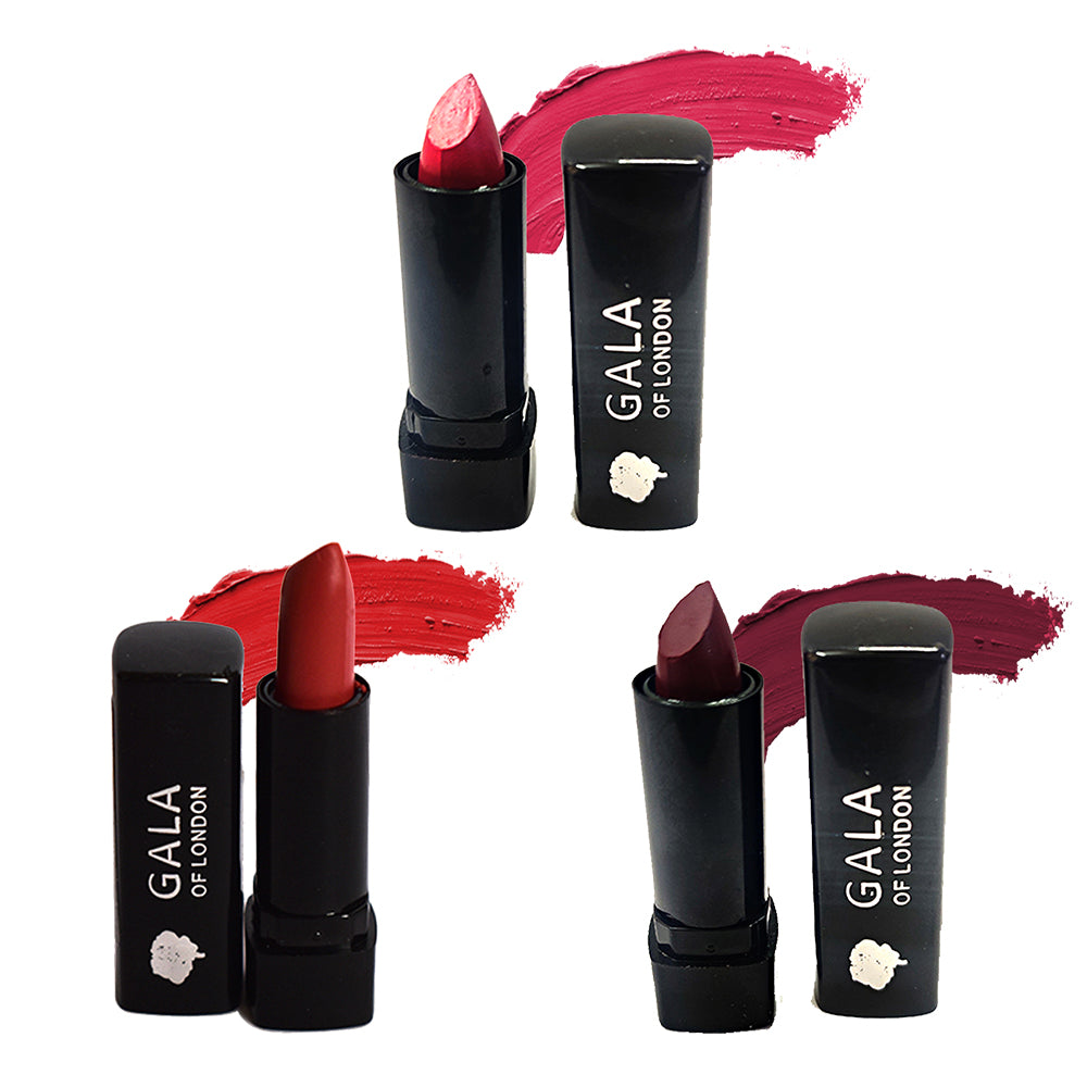 Gala of London Mini Matte Lipstick -Combo of 3(01 Hot Pink, 04 Hot Red, 10 Purple)