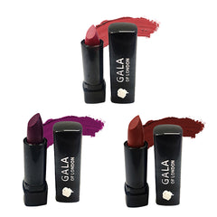Gala of London Mini Matte Lipstick -Combo of 3(10 Purple, 08 Pink Lady, 12 Choco)