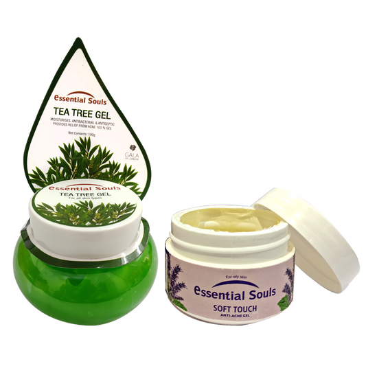 Essential Souls Tea Tree Gel - 100g and Soft Touch Anti Acne Gel - 50g