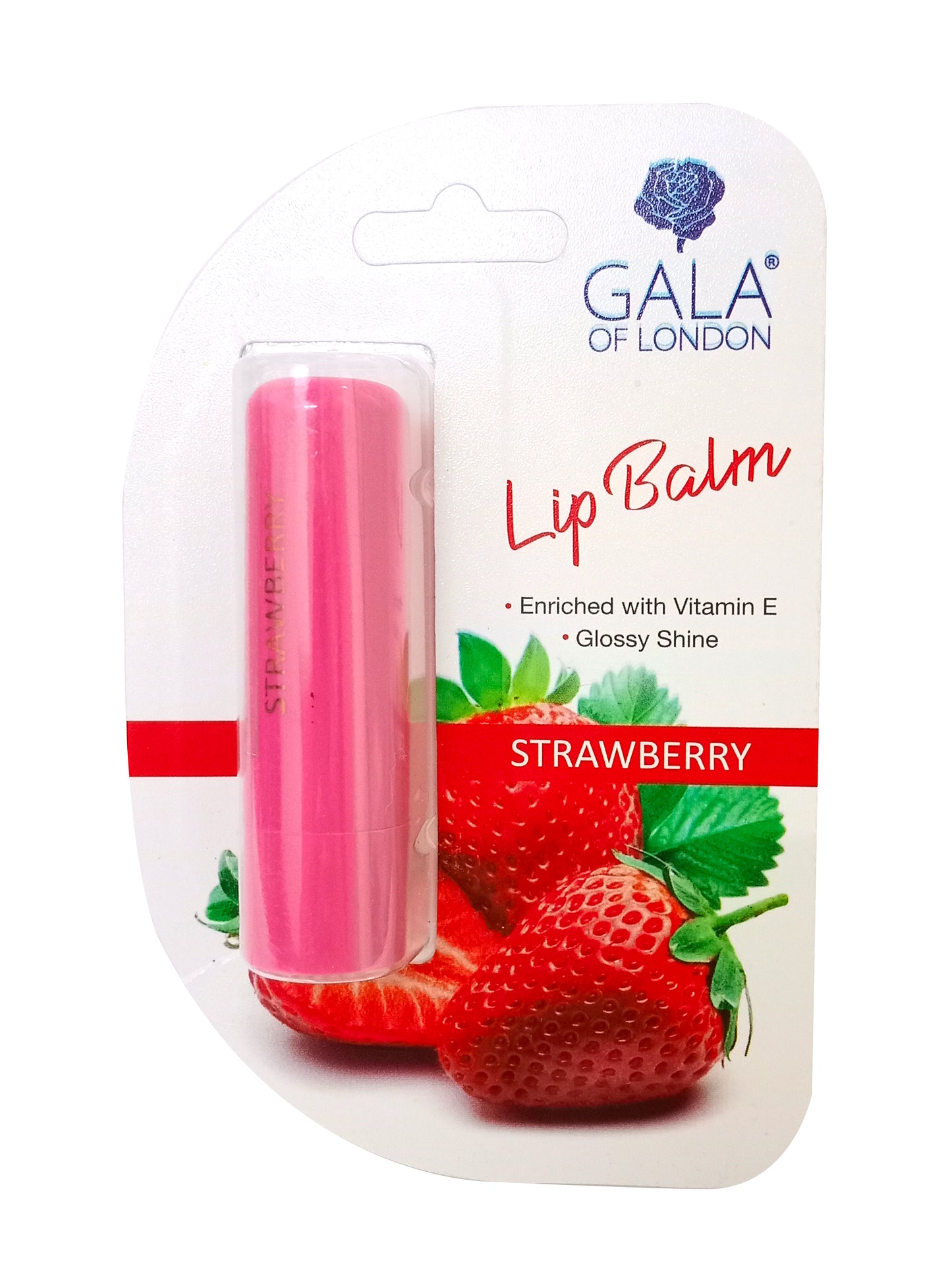 Gala of London Lip Balm - Strawberry (Enriched with Vitamin E, Glossy Shine)