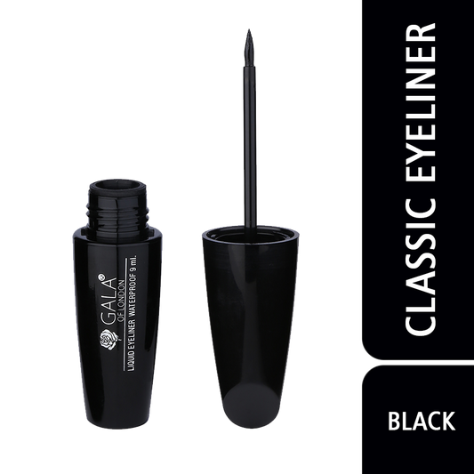 Gala of London Waterproof Liquid Eyeliner (Classic Eyeliner) - Black 9ml