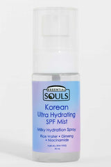 Essential Souls Korean Ultra Hydrating SPF Mist 50ml – Milky Facial Sunscreen Spray with Rice Water, Ginseng & Niacinamide – Lightweight Dewy Finish, Soothing & Barrier Support