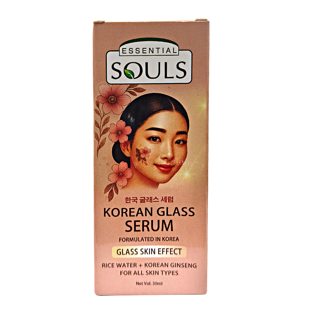 Korean Glass Skin Serum 30ml – Formulated in Korea with Rice Water & Korean Ginseng – Hydrating, Brightening Face Serum for Smooth Skin