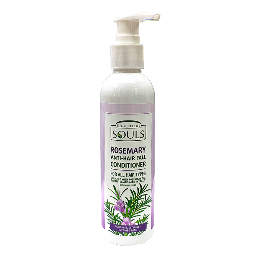 Essential Souls Rosemary Anti-Hair Fall Conditioner 200ml | Enriched with Rosemary Oil, Green Tea & Aloe Vera | Reduces Hair Fall, Deep Nourishes, and Adds Shine | For All Hair Types