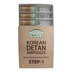 Essential Souls Korean 2-Step DeTan Ritual with Ginseng & Rice Water Ampoules – Instant Tan Removal & Glow Boost – Visible Results, Hydrating & Brightening Facial Treatment – For All Skin Types
