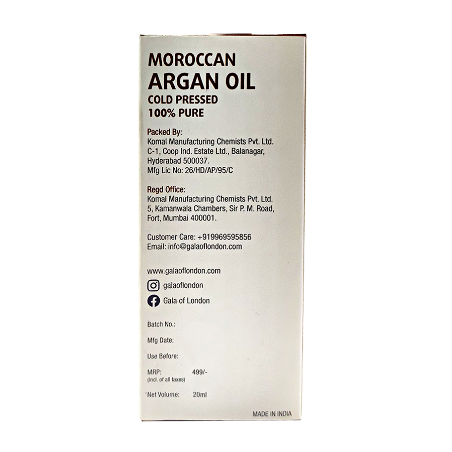 Essential Souls Moroccan Argan Oil Cold Pressed 100% Pure - 20ml