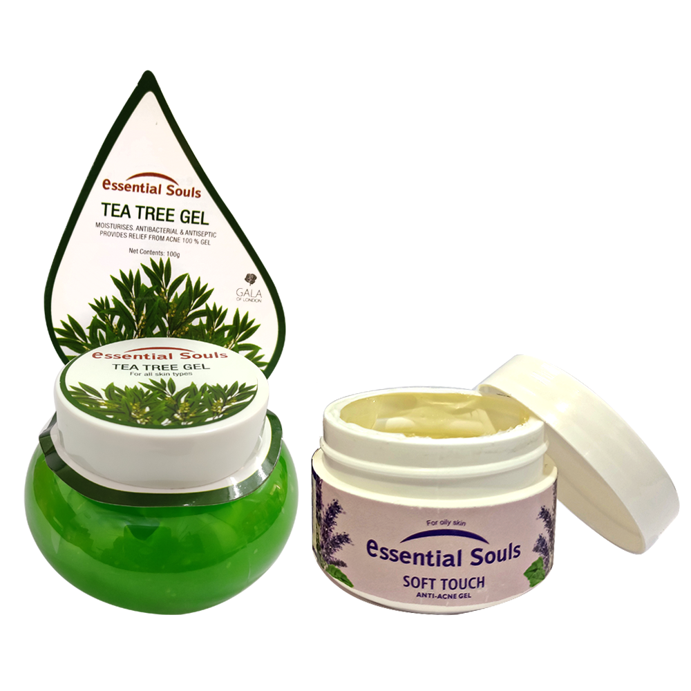 Essential Souls Tea Tree Gel - 100g and Soft Touch Anti Acne Gel - 50g