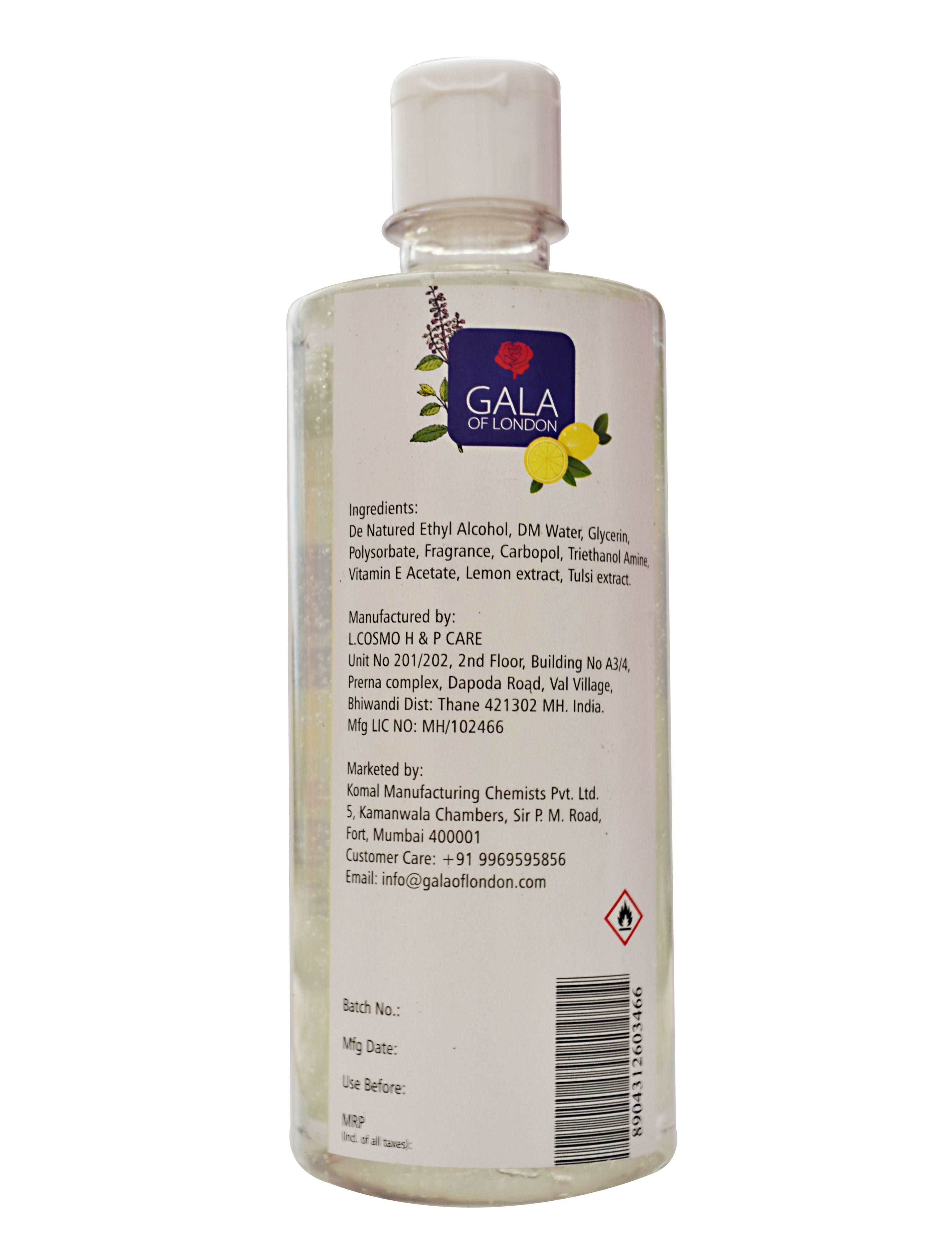 Gala of London Advanced Hand Cleanser - Lemon & Tulsi 500ml