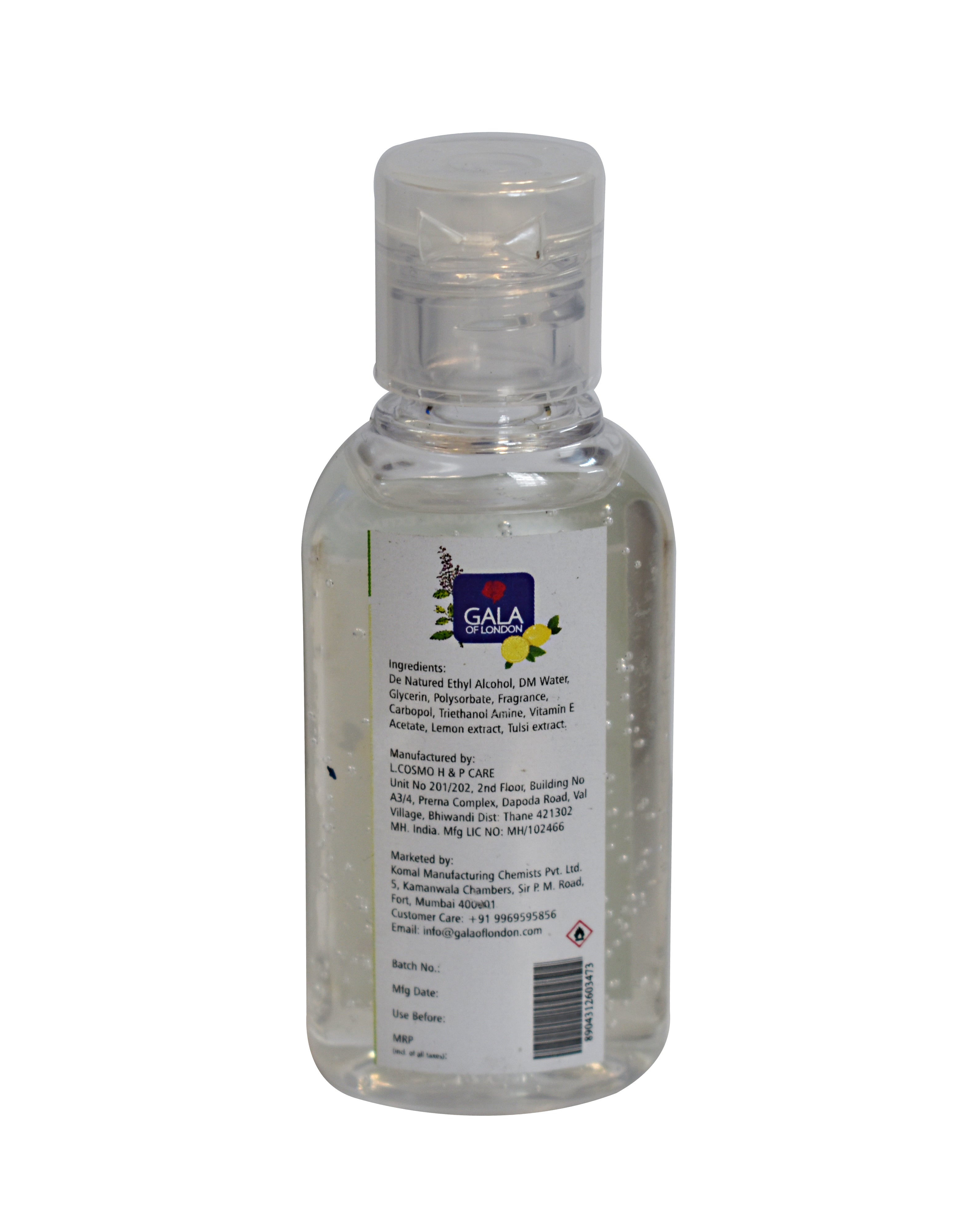 Gala of London Advanced Hand Cleanser - Lemon & Tulsi 50ml