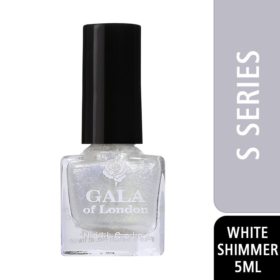 Gala of London S Series Nail Polish - White Shimmer Glossy S6