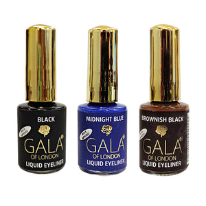 Gala of London Liquid Eyeliner Combo - Black, Blue, Brown