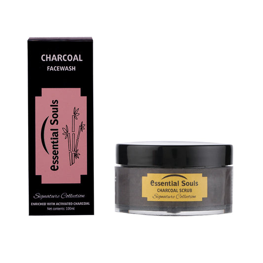 Essential Souls Charcoal Facewash 100ml & Charcoal Scrub 50g