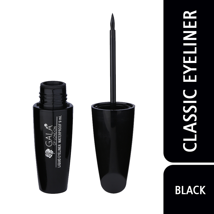 Gala of London Waterproof Liquid Eyeliner (Classic Eyeliner) - Black 9ml