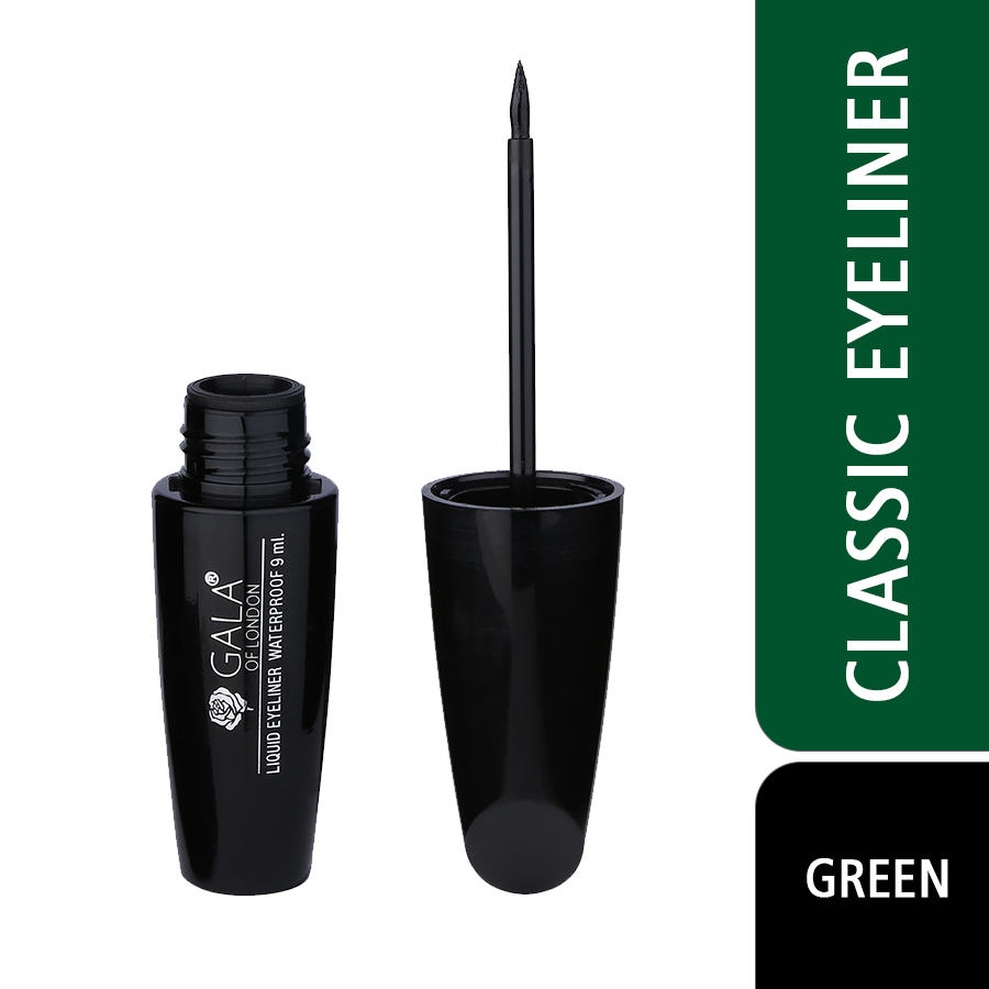 Gala of London Waterproof Liquid Eyeliner (Classic Eyeliner) - Green 9ml