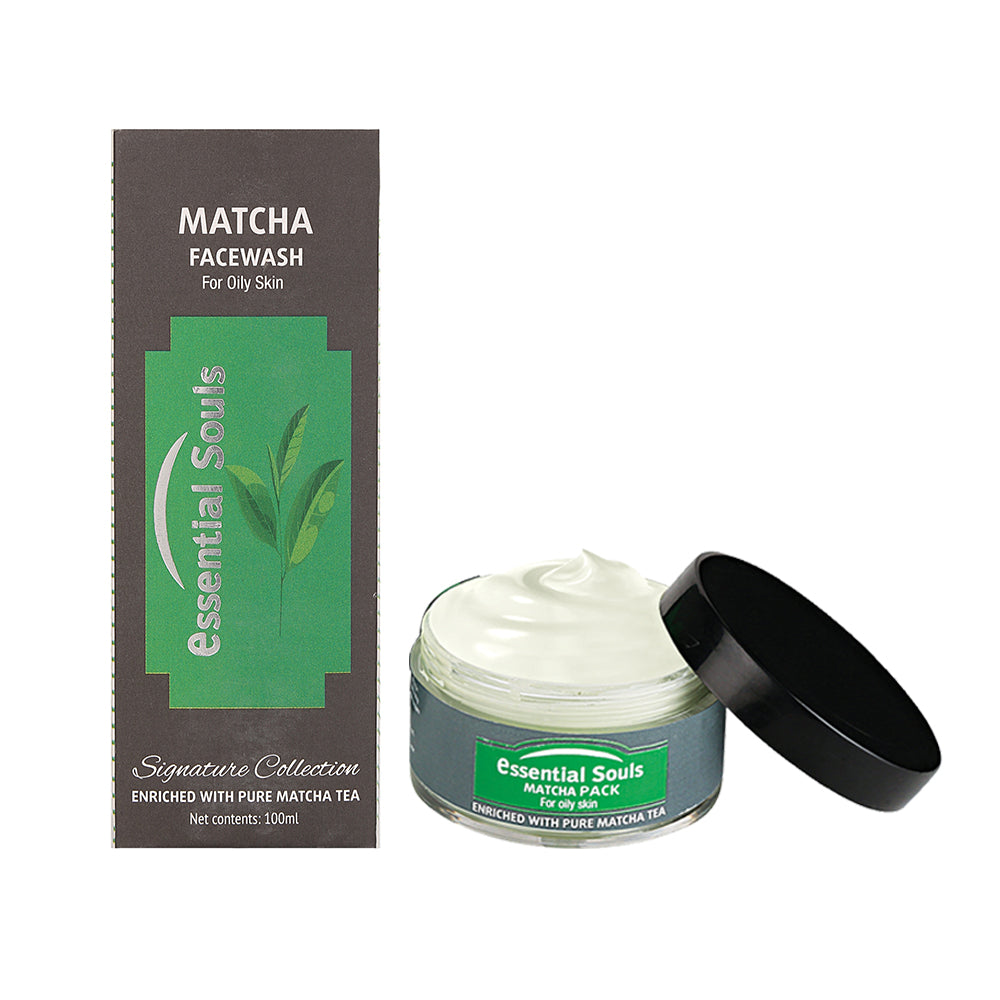 Essential Souls Matcha Facewash 100ml and Matcha Pack 50g